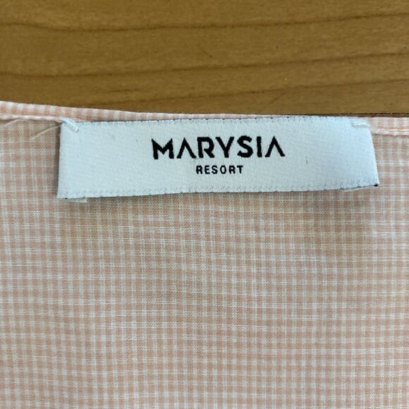 Marysia Resort Pink Micro Check Dress Lace Up Dress -Size XS - Picture 15 of 15